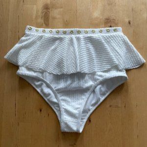 Duskii White High Waisted Bikini Bottoms